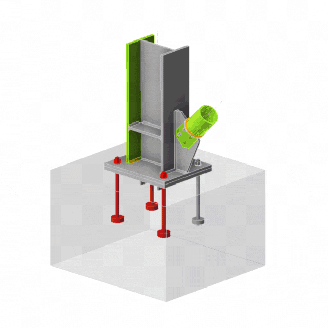 Anchoring design steel to concrete in 3d idea statica